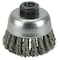 Weiler 2-3/4" Single Row Knot Wire Cup Brush .020" Steel Fill M10x1.25 Nut 13281 - alternate 1